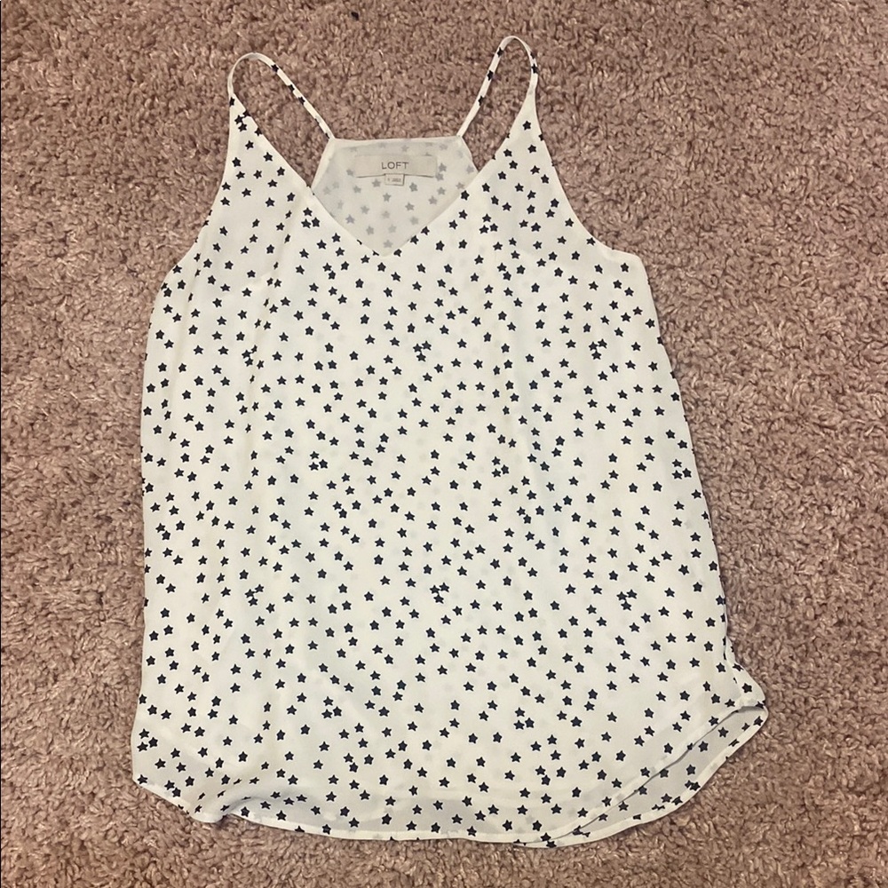 LOFT White Star Print Women's Top